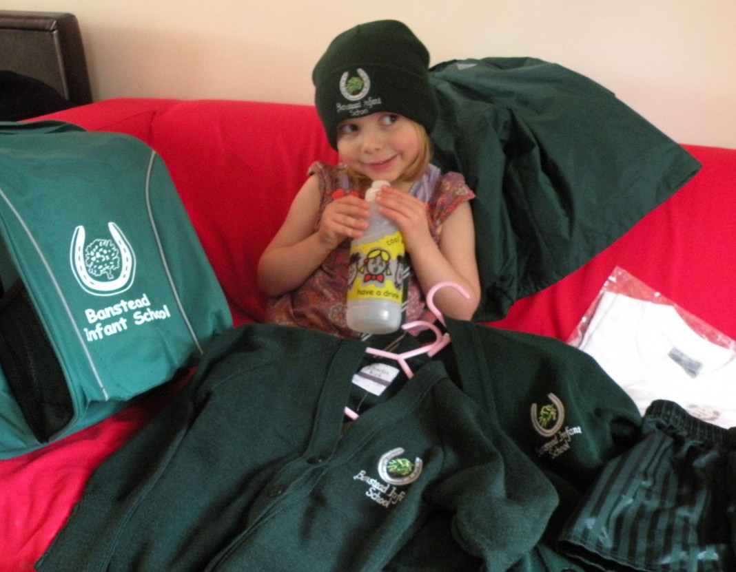 Ahead of time, the obligatory child and uniform shot. 
